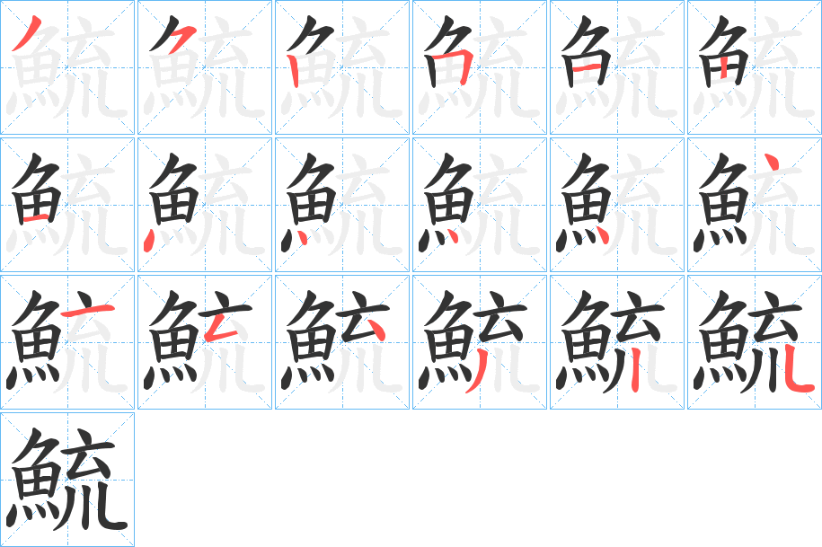 鯍的笔顺分步演示